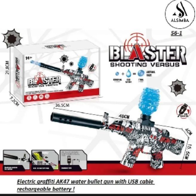 AK.47 gel blaster automatic and recharge gun with doubLe battery | Daraz.pk