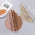 Decorative Table Mats Plastic Table Cover & PVC Placemat Set Round Floral Leaf Design Pack of 6 Table Mats for Dining Table. 