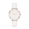 White Leather Strap Watch- Unisex. 