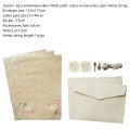 Vintage Kraft Envelope Letter Paper Set Valentine's Day Love Letter Invitation Envelopes Writing Paper with Rope Accessories. 