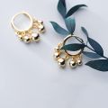 JEWELLER  Copper Hoop Earrings For Women Small Simple Round Bead Punk Earrings Party Fashion coin Jewelry. 