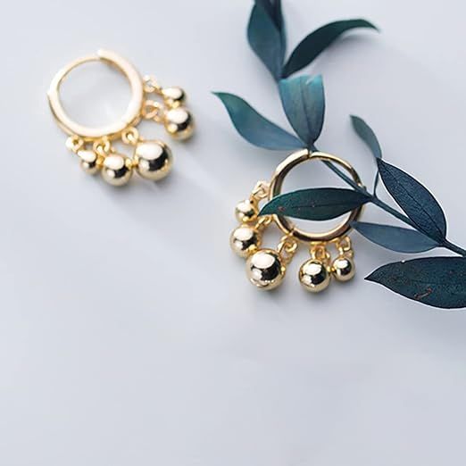 JEWELLER  Copper Hoop Earrings For Women Small Simple Round Bead Punk Earrings Party Fashion coin Jewelry