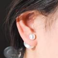 Double Sided Pearl Earings -Fashion Jewelry Crystal Ball Stud Earrings -Women Girls Simulated Pearl Earrings. 