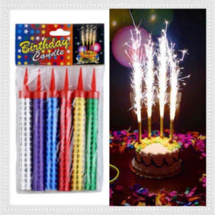 New 6 Pcs/ Set Birthday Party Cake Sparkler Candles Supplies for Birthday Festive Party Anniversary Celebration Supplies