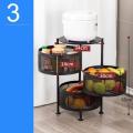Kitchen Round shape Storage Rack Vegetable Rack 3/4/5 Layer's  360 Degree Movable Cylindrical Kitchen Storage Rack, Closet Storage Rack, Condiment Jars, Vegetable and Fruit Kitchen Storage Trolley for Home/Office. 