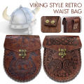 Retro Belt Waist Bag Compact Metal Buckle Hangable Medieval Money Pouch Medieval Unisex PU Leather Coin Bag for Costume. 