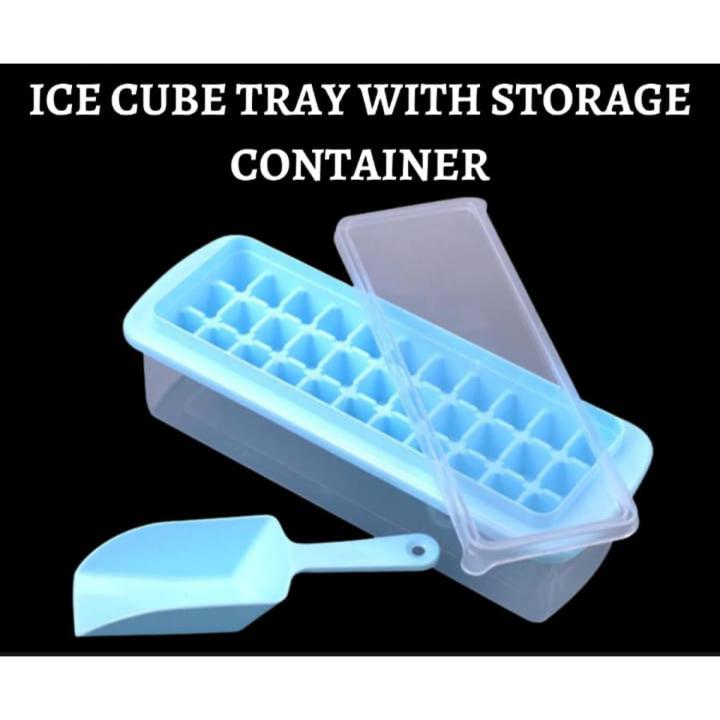 Ice cube tray Plastic with storage container Random Colors