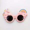 Rainbow Unicorn Kids Boys Girls Sunglasses Kids Round Colorful Rainbow UV Protect Sun Glasses Birthday Party Eyewear Accessories. 