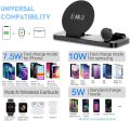 KKM Wireless Charger, 3 In 1 Wireless Charging Station, 10W Qi-Certified Charging Stand For ÎPhone 12/12 Pro/12 Pro Max/12 Mini/11 Pro Max/XS/8,  Watch, AirPods Pro(White QC 3.0 Adapter Included). 