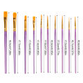 10 Pc Paint Brushes Watercolor Brush Set Art Glass Paintbrushes Black Handle Watercolor Acrylic Oil Brush Painting Art Supplies. 