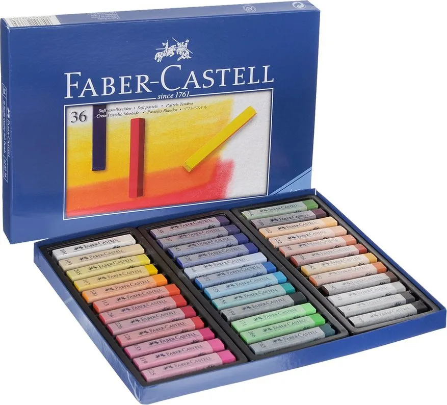 Faber-Castell Soft Pastels Set - 12 Colors With Paper, Erasers & Tools For Beginners-384687
