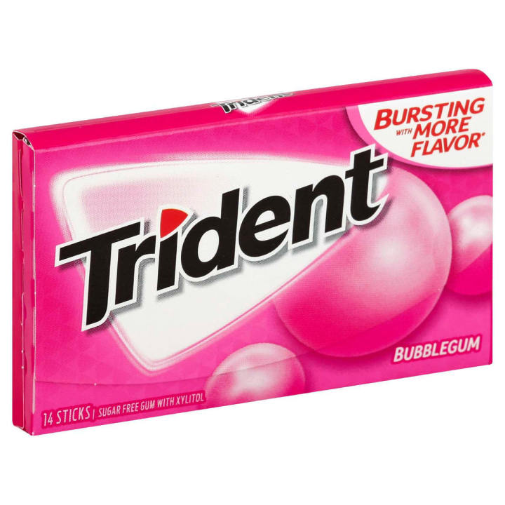Trident Bubble Gum 1 packet (27 grams; Made in USA)
