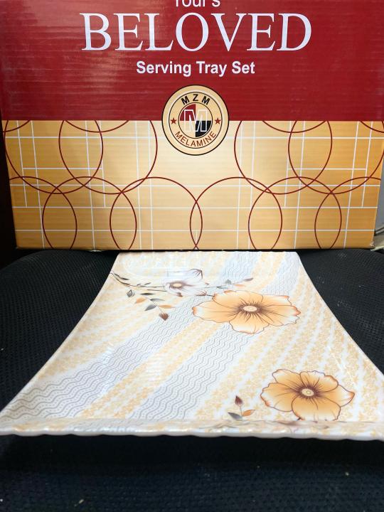 Melamine 3 Pieces Tray Set With Premium Quality An Made Of Original Melamine Glaze (Can Be Used For Decoration)