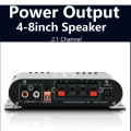 ST-838 HIFI Amplifier 2.1 Channel Car MP3 Mini Amp AUX Input High and Low Bass Adjustment Super Bass 20Wx2+40W Amplifier Easy to Use. 