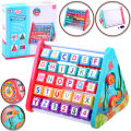 5-in-1 Multi-Functional Educational Activity Triangle Cube - Abacus, Blocks, Clock, Writing Board, Beads for Kids. 