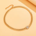 Punk Thick Chain Choker Necklace for Women Trendy Crystal Coffee Bean Pendant Necklace 2022 Fashion Jewelry for Neck Collar Gift. 