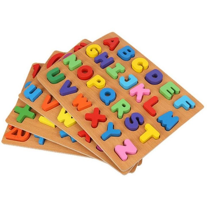 Wooden Alphabet Learning Set for Kids: Early Educational Toys for 2-4 ...