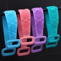 Silicone Bath Body Brush Scrubber Soft Rubbing High Quality Exfoliating Massage For Shower Cleaning Bathroom Strap Belt Back Wash Clean Scrub Magic Skin Scrubber Brush Home Remove Stains Tool Medical 70cm Flexible Loofah Friction Comfort Double Sided. 