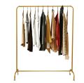 High-quality clothing store display rack golden floor-type iron women's clothing store hanger shoe bag display stand. 