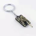 Bronze Color 3D Model World Tank Key chain Metal. 