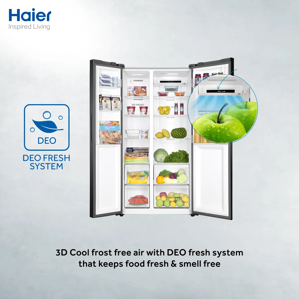 Haier side by side refrigerator
