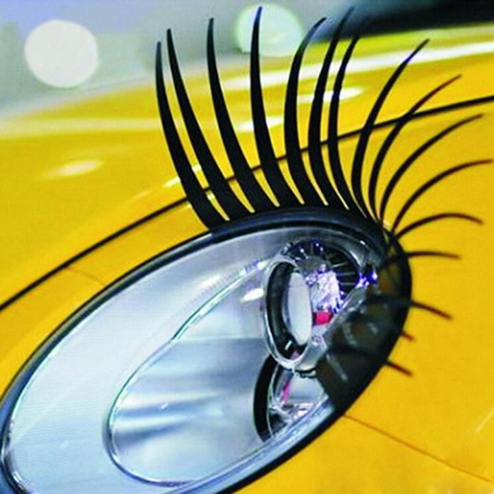 2Pcs Car Headlight Eyelash Sticker 3D  Decoration Vehicle Lighting Decals Hot