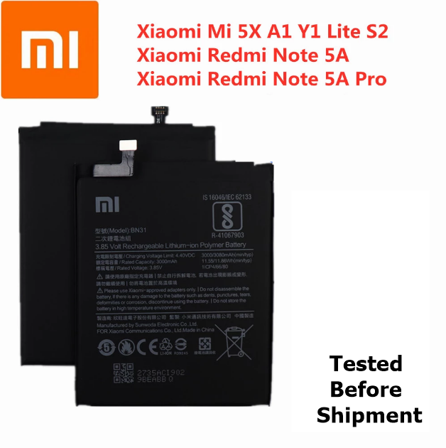 Xiaomi%20Note%205A%20/%20Note%205A%20Pro%20Battery%20Replacement%20BN31%20Battery%20with%203080mAh%20Capacity%20_%20Black%20-%20Image%203