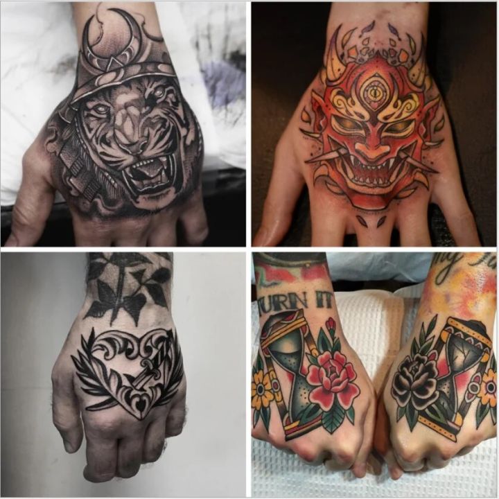 men tattoo small magic vampire tattoo hand rose tattoo face mouth waterproof temporary tatoo for boys body art stickers black