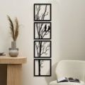 3D Wooden Tree Wall Art Decor 4 Pieces Black High Quality Gift Ideas Modern Nature Home Office Décor I Wall art I Wall art I Wall art for room decoration I Wall art for room I Wall art for bedroom - Customize Tree Frame. 