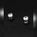 Silver Zircon Magnetic Earrings Unisex. 