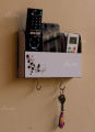 Multi-Purpose Wall Mount Remote Holder Charging Stand, Mobile Dock, Key Chain Hanger Organizer. 