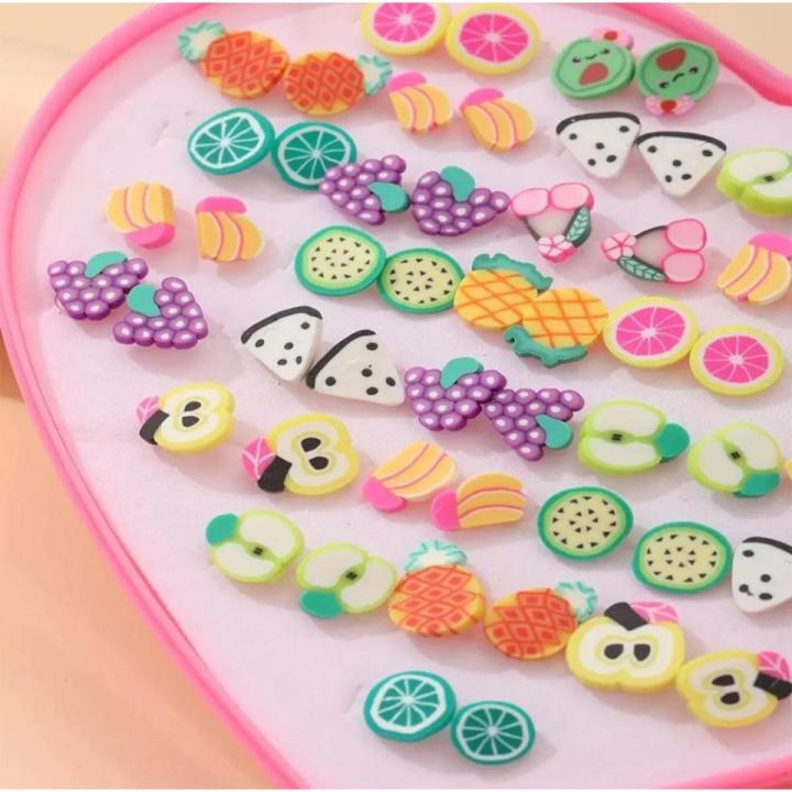 Stud Tops Earring for Girls and baby girls in a heart shape box (pack of 36)