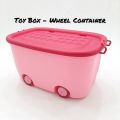 Aqua Wheel toy container - Storagre Box With Wheel Traveling Box Kitchen Vegetable Fruit Box-Ideal for Toy storage - kitchen storage Clothes etc Designed to fulfil storage needs with secure locks. 