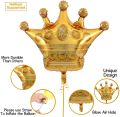 Golden & Black Birthday Decoration Kit for the birthday of a boy - Prince theme, King Birthday Themes with Crown Foil Balloon -30 x Balloons + Birthday Banner + confetti Balloons. 