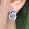 Huitan Dazzling Crystal Zircon Shape 8 Women Stud Earring Fashion Jewelry Wedding Party Office Lady Versatile Earrings. 