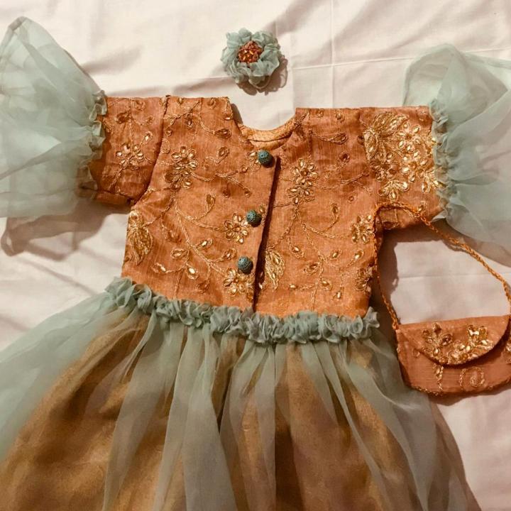 Baby suit baby dress for party wear fancy organza banarsi suit for baby girl Ak25 for women Daraz.pk