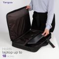 Targus Laptop Bag, Fits Laptops up to 17.3", Classic Clamshell Design, Re-enforced Case with Shoulder Strap and Padded Handle - Black/Red. 