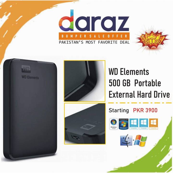 USB 3.0 Portable External Hard Drive 500GB