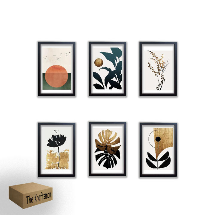 6 Pcs 4x6" Minimalist Modern Customized Frames Photo Wall Decoration Photo Frame Wall Art Hanging Home Decoration Picture Gallery for Living Room Study Room, Perfect Wall Hangings, Best gift for Bedroom, Birthday Gift