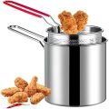Frying Pot with Strainer  Multifunctional French Fries and Chicken Fryer  Kitchen Cooking Tool with Frying Basket  Perfect for Deep Frying and Various Cooking Needs 1200ML Multipurpose Fries Samosa pakora Fryer. 