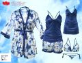 Women 6 Pics Nighty with Gown, bra, Penty, Girls Night suit Women Sleepwear Night Dress Night Wear  ladies Nighty. 