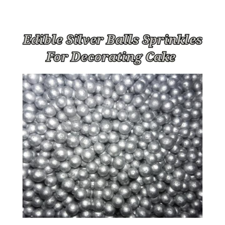 Silver Balls Edible Sprinkles 150g  For Cake Decoration (Non Metallic)