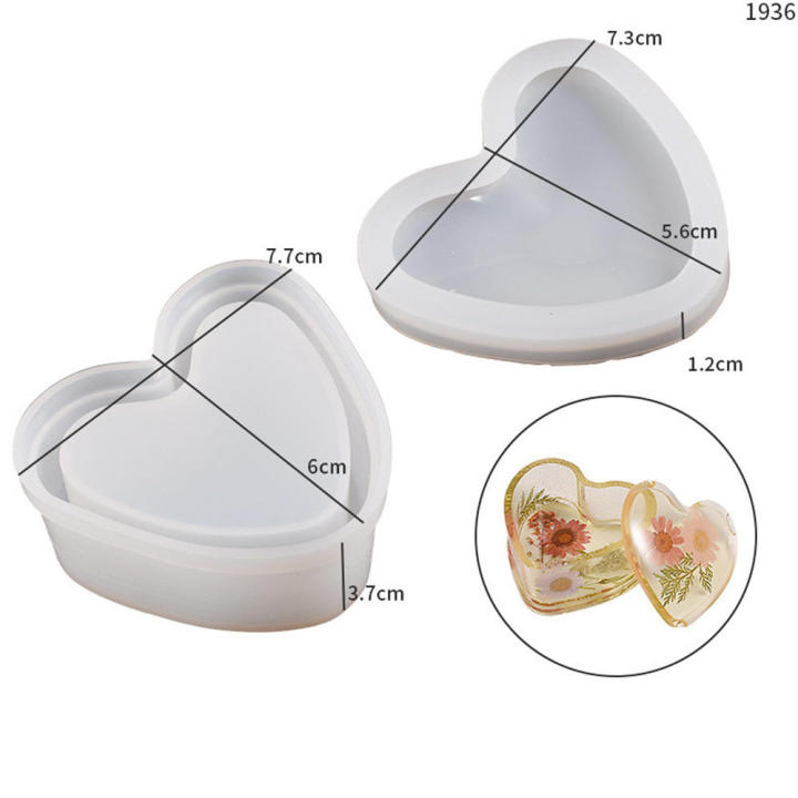 Silicone Storage box silicone mold Versatile Jewel-like appearance Compact size Jewelry making mold Heart shape cut mold for Home jewelry making Craft enthusiast DIY projects Beginner-friendly Gift