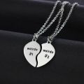 2 Pcs/Set Hip Hop Weirdo 1 Weirdo 2 Stainless Steel Heart Pendant Necklace Fashion Best Friend Sister Couple Necklaces Gift. 