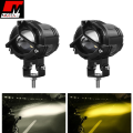 Mini Driving Light Super Bright Projector Lens Double Color Led Light Round Shape With Y Shape Front Frame Laser Beam Spot Projector White/Yellow LED Light Top Recommended Product Universal Fitment eg Honda, Suzuki, Yamaha - Motex Auto Line. 