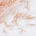 80pcs/set Plastic Transparent Rose Gold Push Pins Thumb Thumbtack Board Pins Drawing Photo Wall Studs Office School Supplies. 
