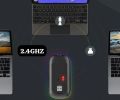 RGB WIRELESS MOUSE RECHARGEABLE 2.4GHZ + Bluetooth WITH ADJUSTABLE DPI. 