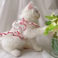 Cat Dress Cute Girl Cat Clothes Summer Dress for Dog Cat Clothing Red Blue Small Dog Chihuahua Clothes. 