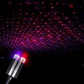 USB Car Roof Star Night Lights Projector, Sound Activated 3 Modes 2 in 1 Interior Car Roof Lights, Adjustable Romantic Portable Car LED Light Decorations for Car, Ceiling, Bedroom (Red/Purple). 