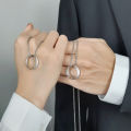 Sterling Silver Band Ring Cum Circle Chain Pendant Necklace Locket for Girls Women Boys And Men. 